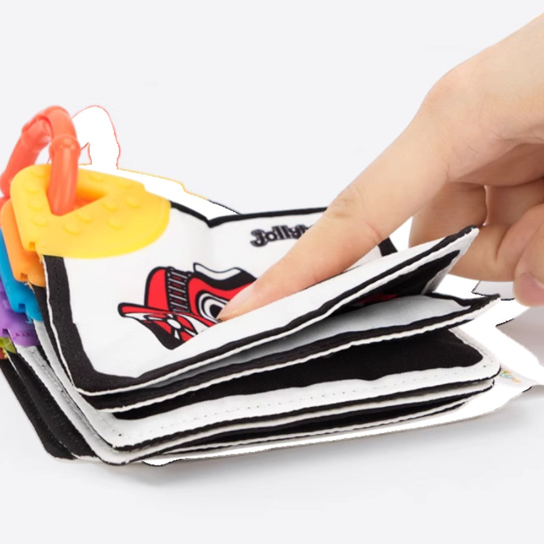 Jollybaby Phased Development Sensory Cloth Book (with Teether & Crinkle Pages)