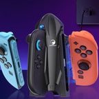 HONCAM Switch Joy-Con Charging Dock with Magnetic Alignment, 7-Color Ambient Light, Protective Cover Support & Storage Organizer - cabestdeal