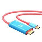 Jemdo Portable HDMI Adapter Cable for Nintendo Switch 2 (NS2) – 4K60Hz Display & Charging Dock Replacement (Red) - cabestdeal