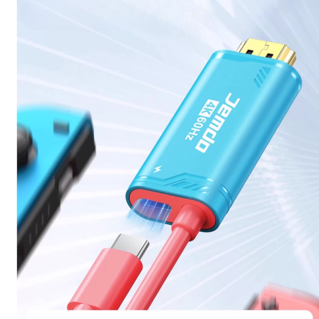 Jemdo Portable HDMI Adapter Cable for Nintendo Switch 2 (NS2) – 4K60Hz Display & Charging Dock Replacement (Black) - cabestdeal