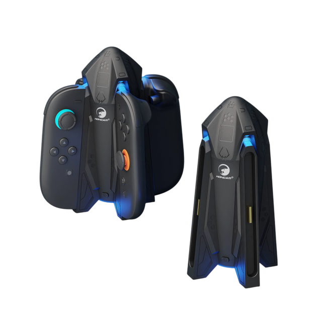 HONCAM Switch Joy-Con Charging Dock with Magnetic Alignment, 7-Color Ambient Light, Protective Cover Support & Storage Organizer - cabestdeal Hover Image