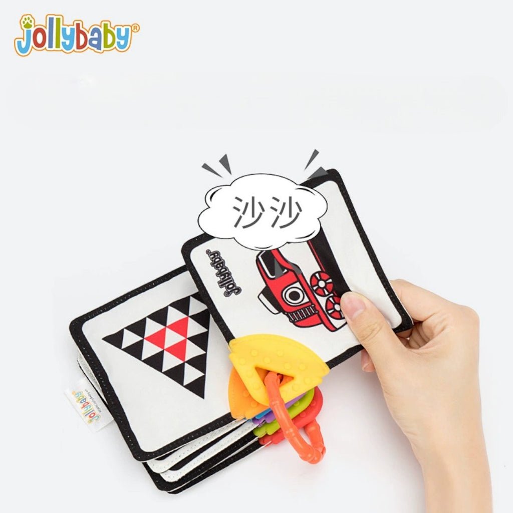 Jollybaby Phased Development Sensory Cloth Book (with Teether & Crinkle Pages)