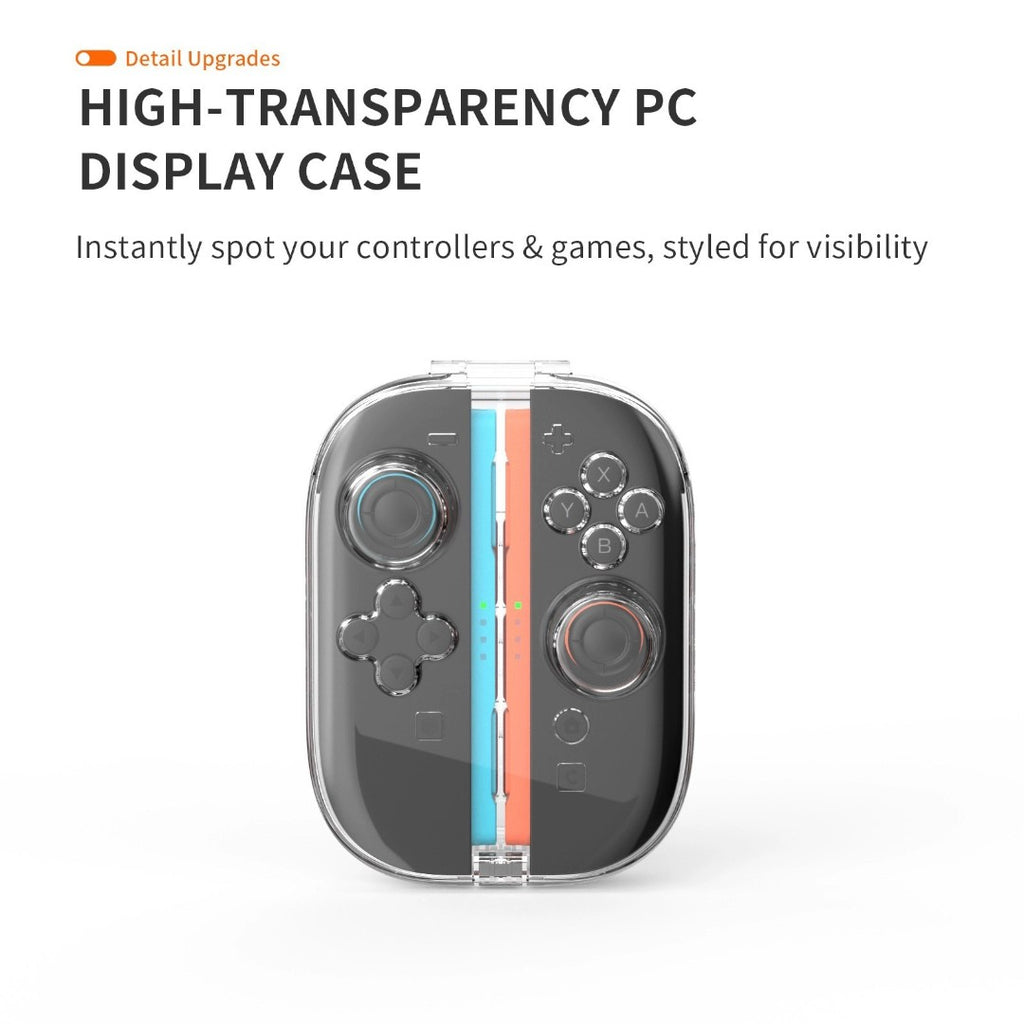 Transparent Magnetic Snap-On Storage Case for Switch 2 Joy‑Cons - cabestdeal