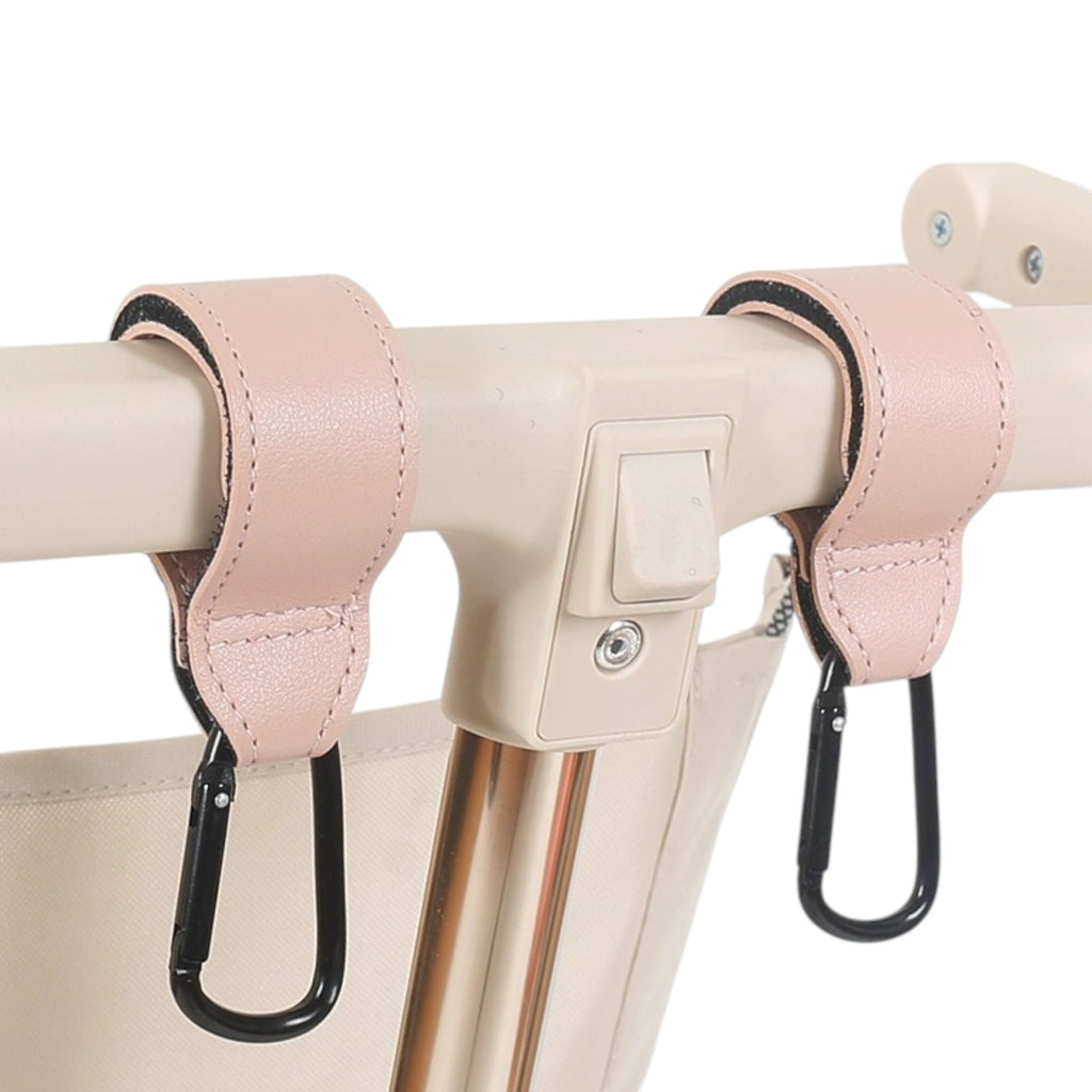 Universal Heavy-Duty Aluminum Stroller & E-Bike Hook with Leather Strap