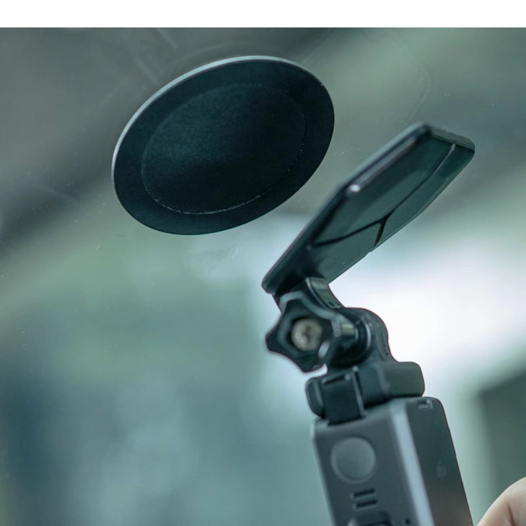 Universal Magnetic Quick-Release Mount for Action Cameras (GoPro, DJI, Insta360) with Mini Magnetic Fill Light