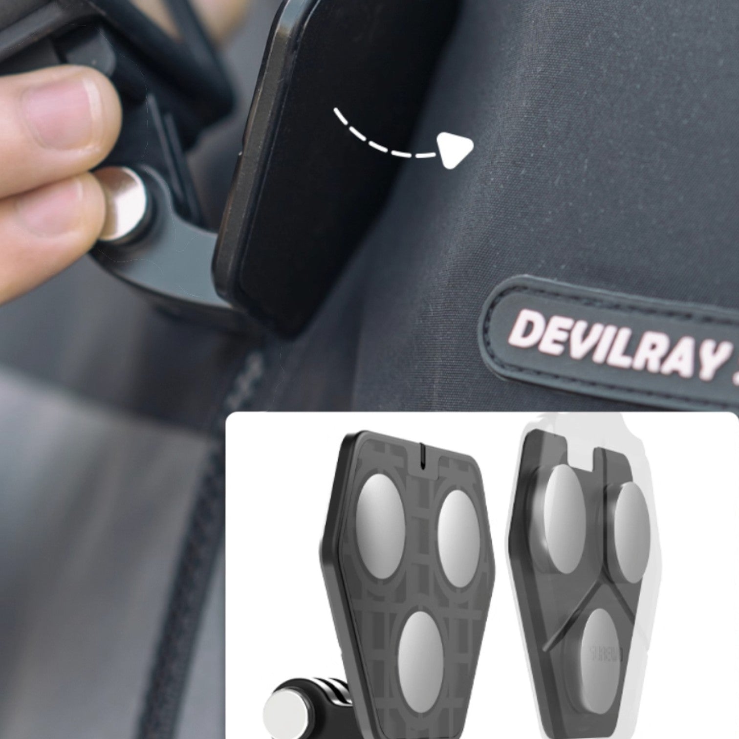 Universal Magnetic Quick-Release Mount for Action Cameras (GoPro, DJI, Insta360) with Mini Magnetic Fill Light