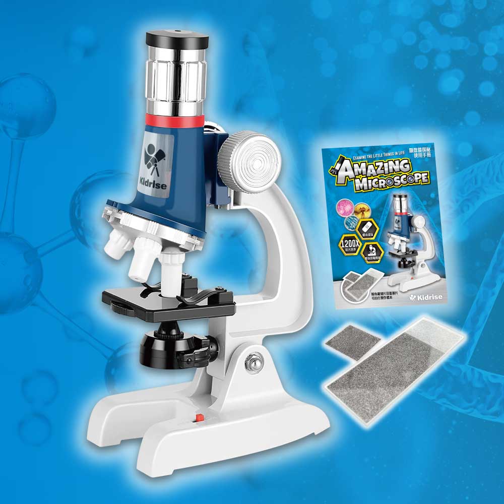 Kidrise STEAM Science Experiment Amazing Microscope for Kids (with Specimens, Slides, Cover Slips, & Exploration Manual)