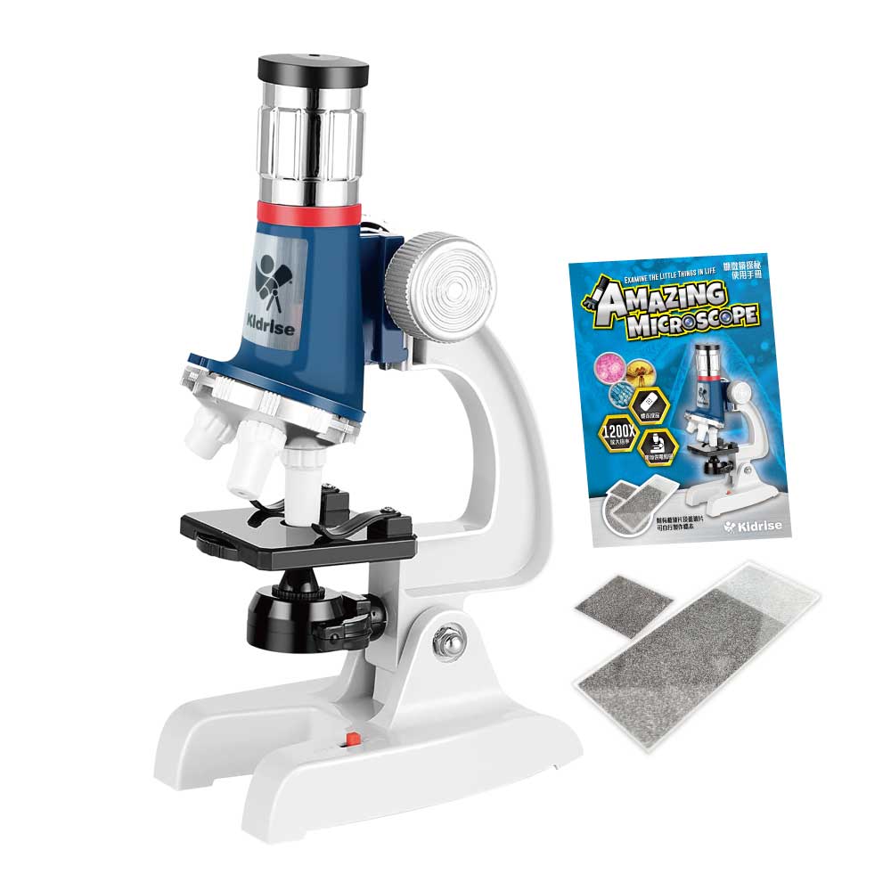 Kidrise STEAM Science Experiment Amazing Microscope for Kids (with Specimens, Slides, Cover Slips, & Exploration Manual)