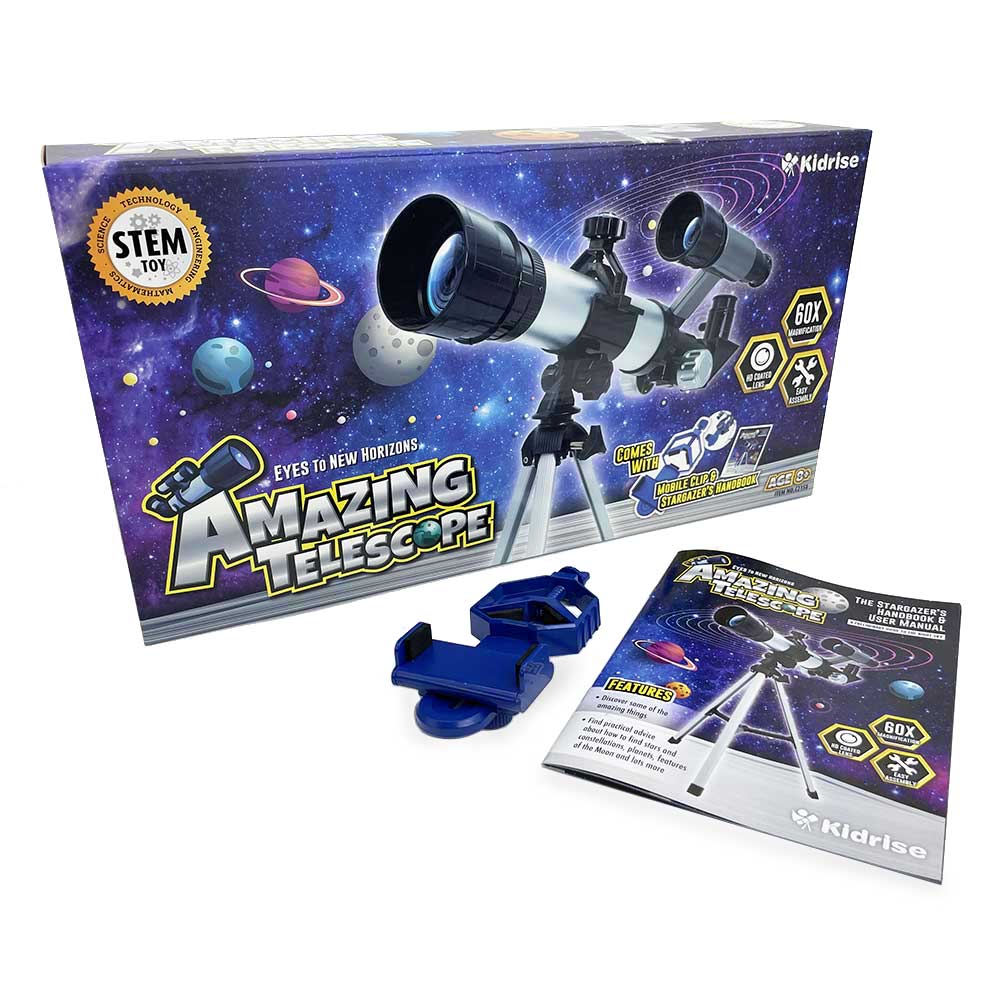 Kidrise STEAM Science Amazing Telescope for Kids (with Smartphone Holder & Stargazing Guide)