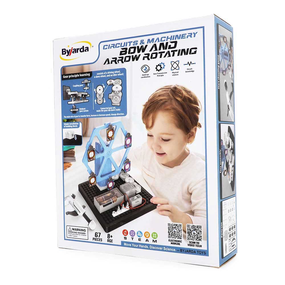 Byjarda Circuits & Machinery: DIY Rotating Target STEM Kit (67-Piece)