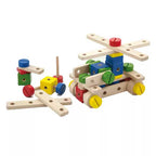 Viga 48-Piece Wooden STEM Construction Building Set with Tools & Storage Box